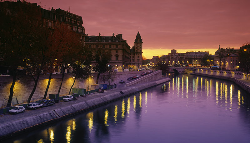 Paris and the Seine at night